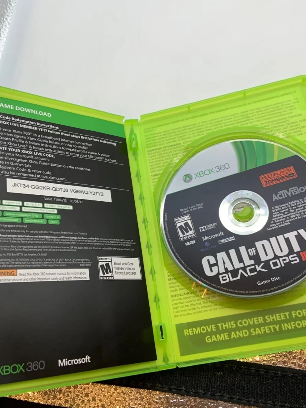 Xbox 360 Call of Duty Black Ops III Game Preowened w/ Case Microsoft